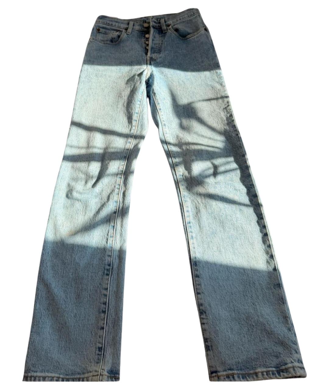 LEVI'S Голубые хлопковые прямые джинсы, фото 1