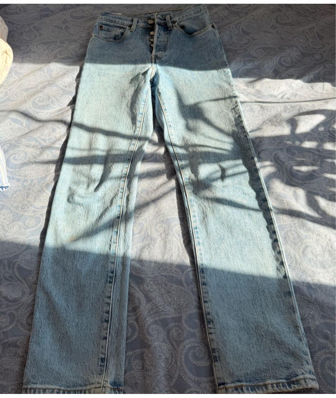 LEVI'S Голубые хлопковые прямые джинсы, фото 7