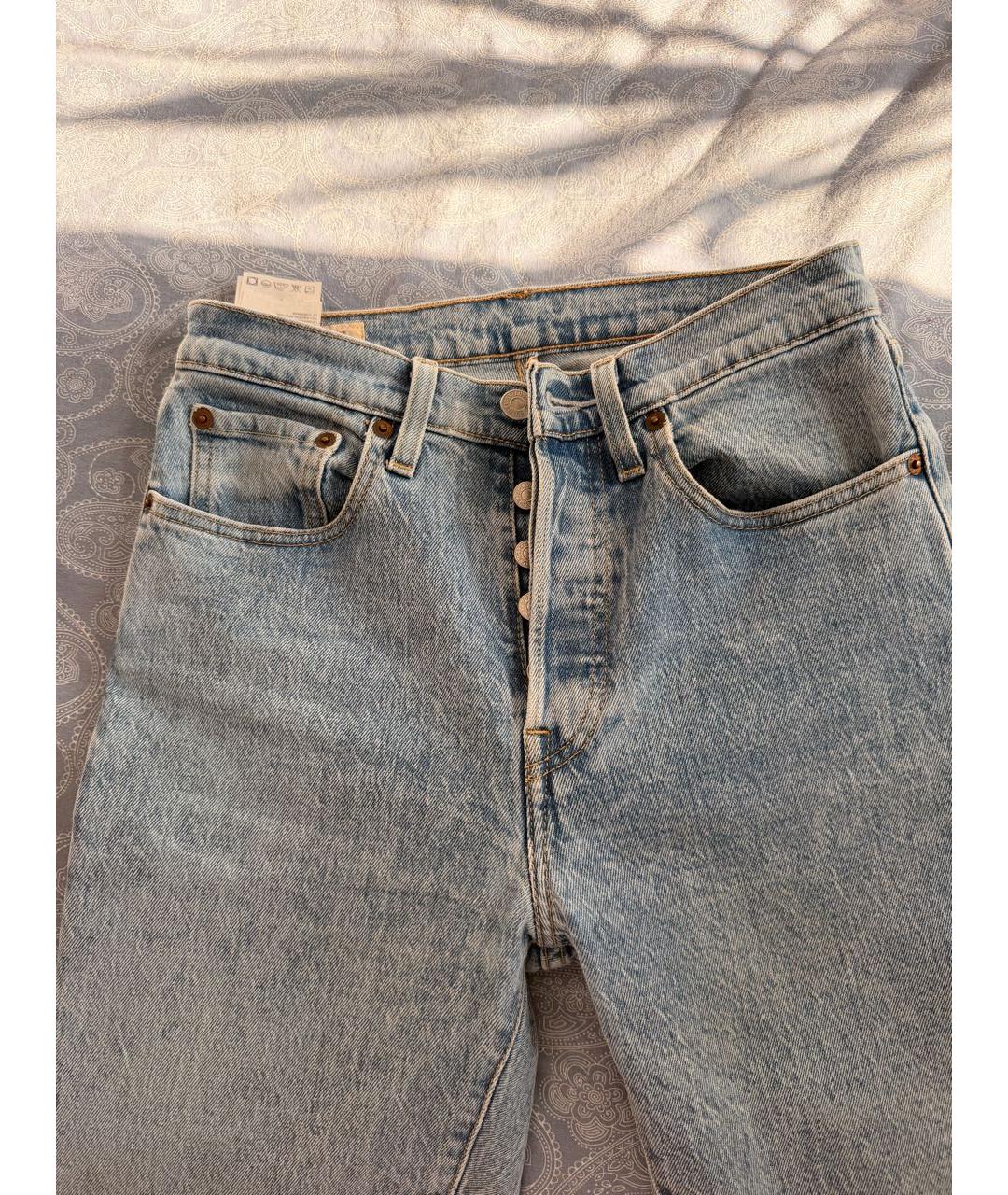 LEVI'S Голубые хлопковые прямые джинсы, фото 5