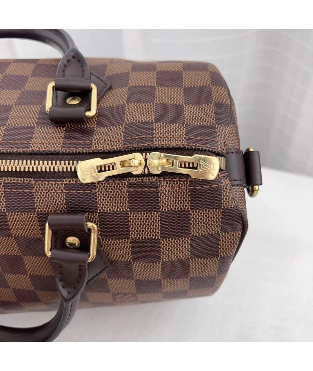 LOUIS VUITTON Коричневая кожаная сумка через плечо, фото 6