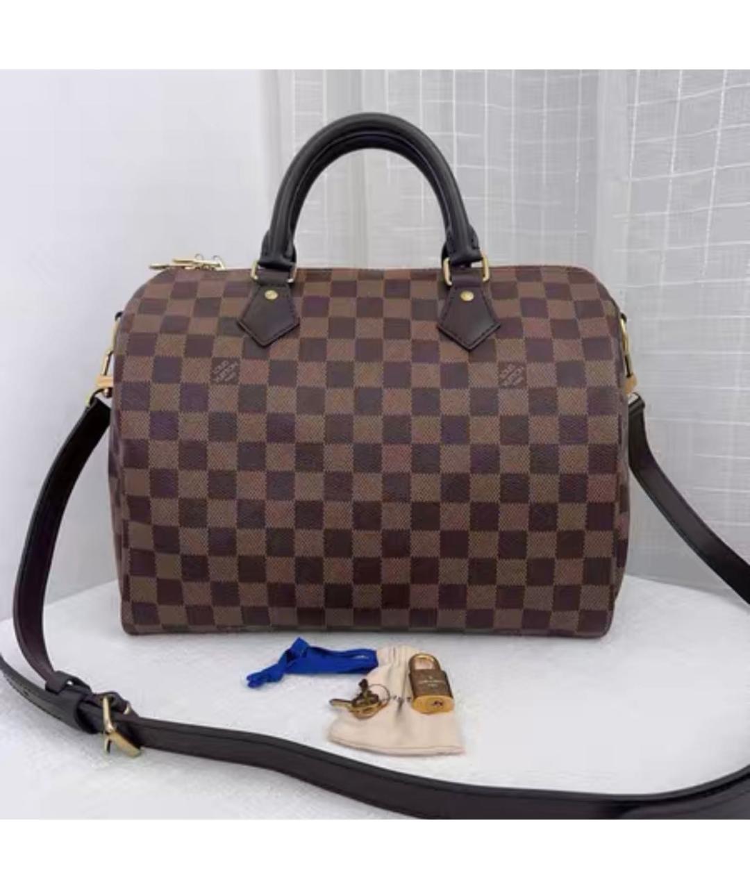 LOUIS VUITTON Коричневая кожаная сумка через плечо, фото 2