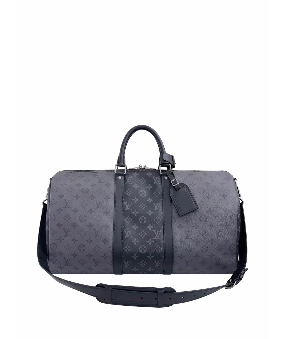LOUIS VUITTON Черная кожаная дорожная/спортивная сумка, фото 1