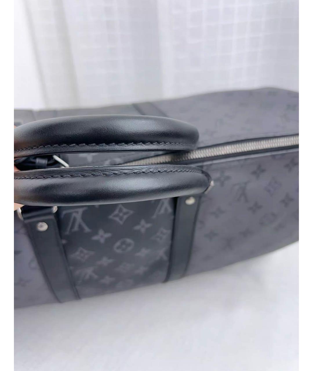 LOUIS VUITTON Черная кожаная дорожная/спортивная сумка, фото 6