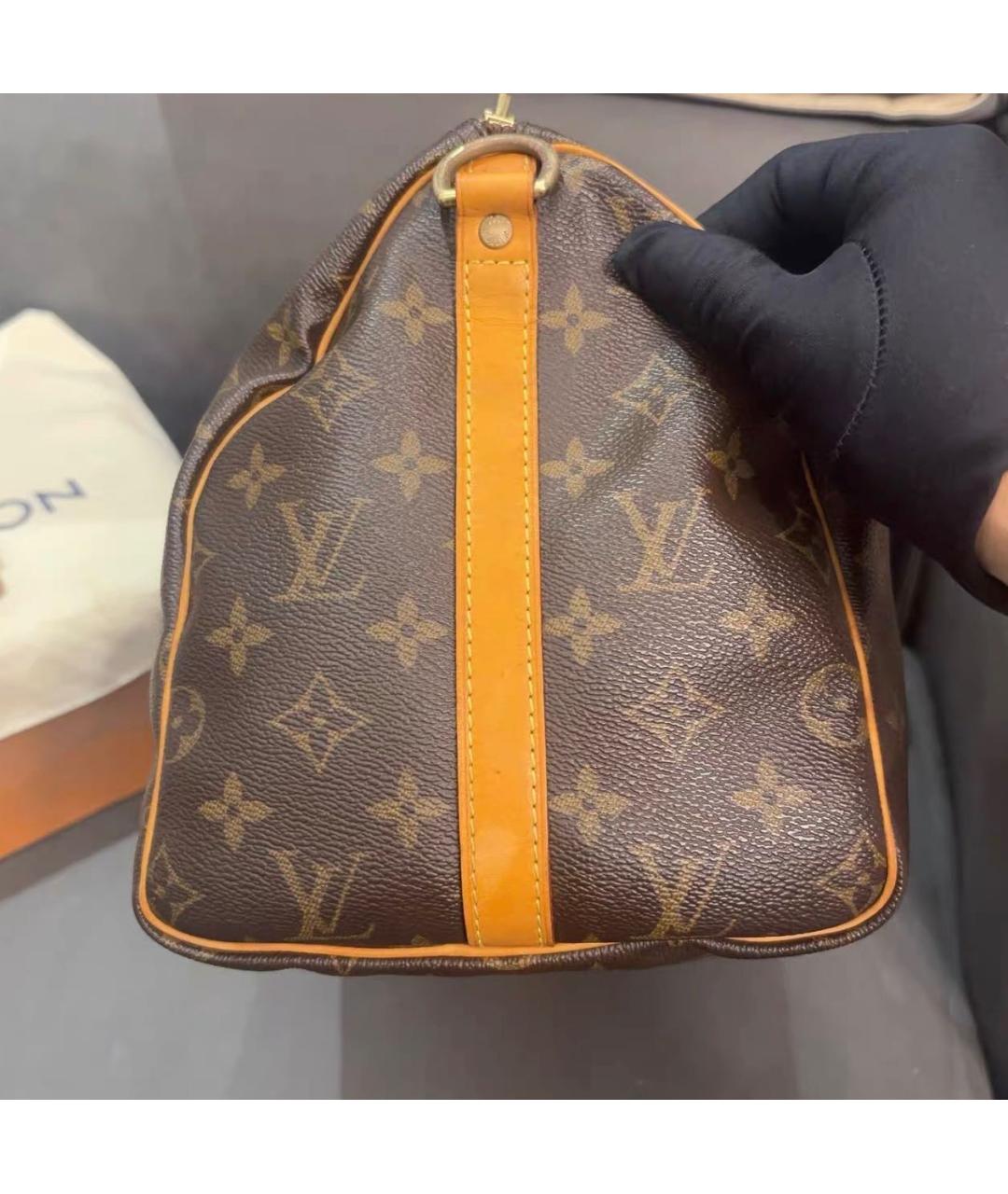 LOUIS VUITTON Коричневая кожаная сумка через плечо, фото 6