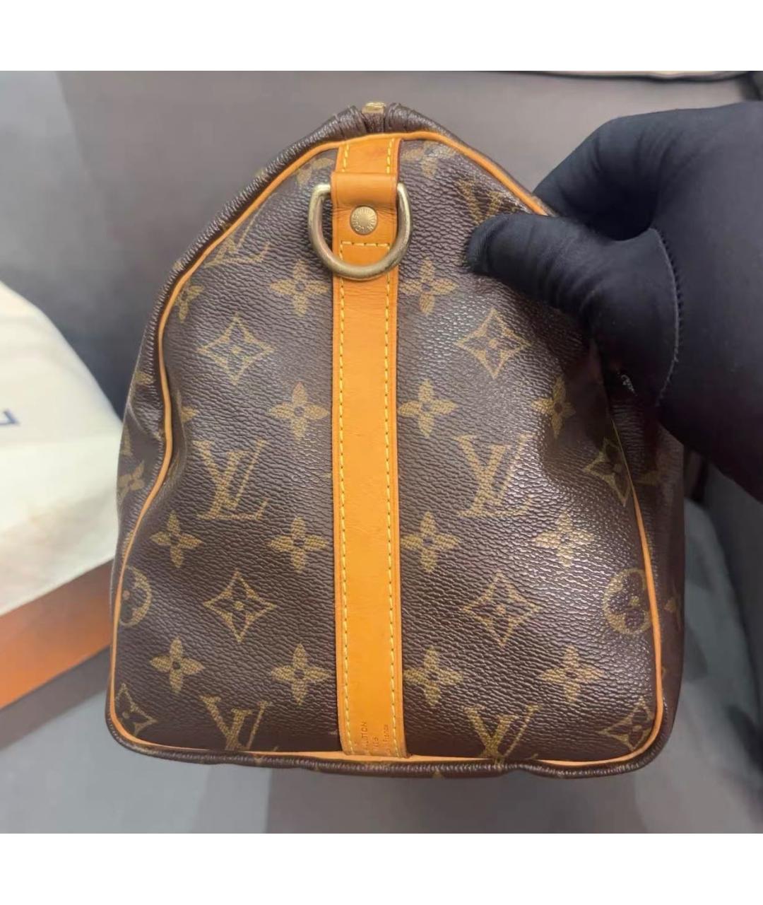 LOUIS VUITTON Коричневая кожаная сумка через плечо, фото 5