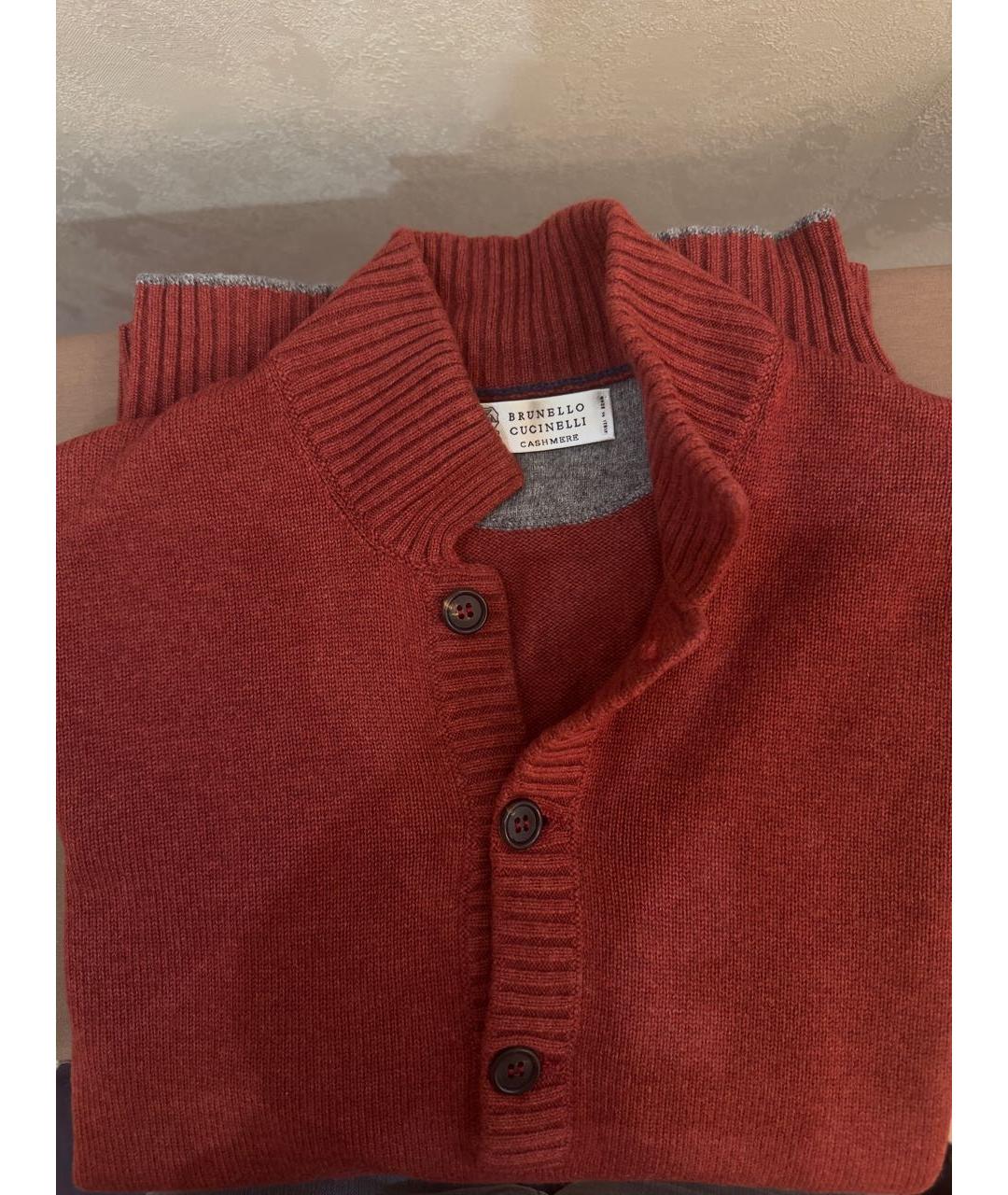 BRUNELLO CUCINELLI Бордовый кашемировый джемпер / свитер, фото 8