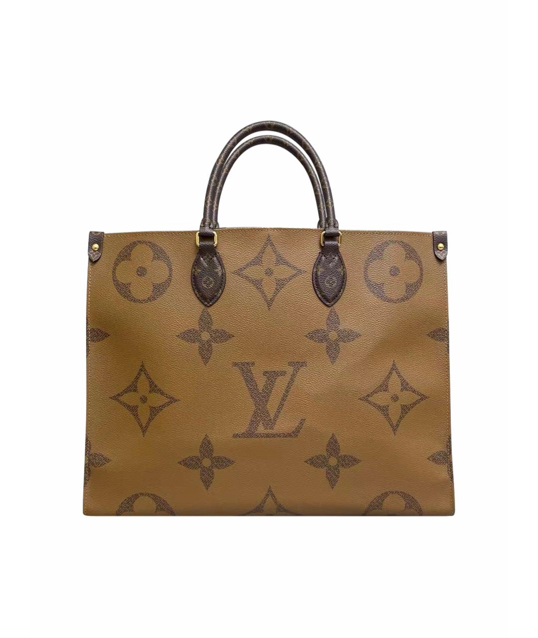 LOUIS VUITTON Коричневая кожаная сумка тоут, фото 1