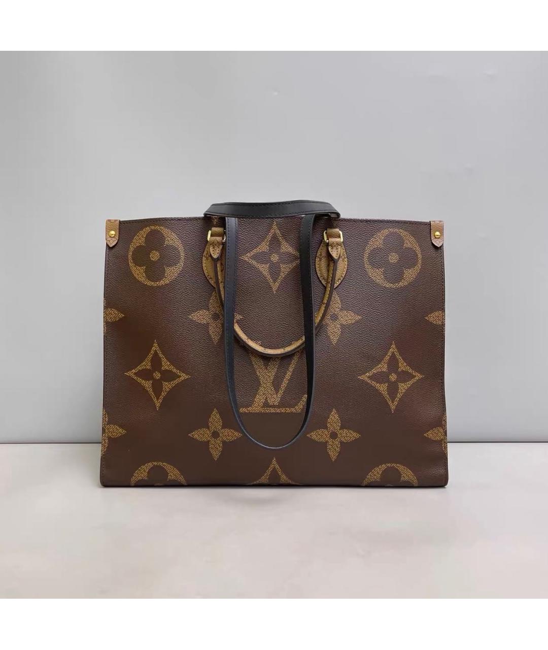 LOUIS VUITTON Коричневая кожаная сумка тоут, фото 2
