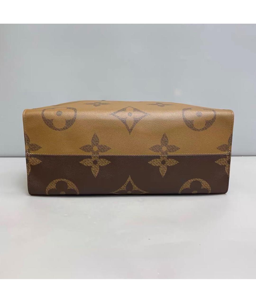 LOUIS VUITTON Коричневая кожаная сумка тоут, фото 5