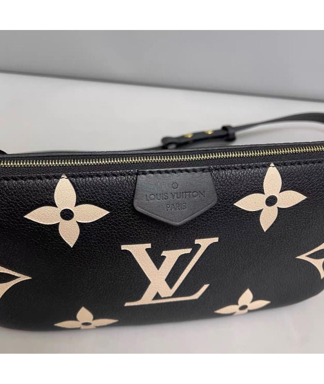 LOUIS VUITTON Черная кожаная сумка через плечо, фото 5