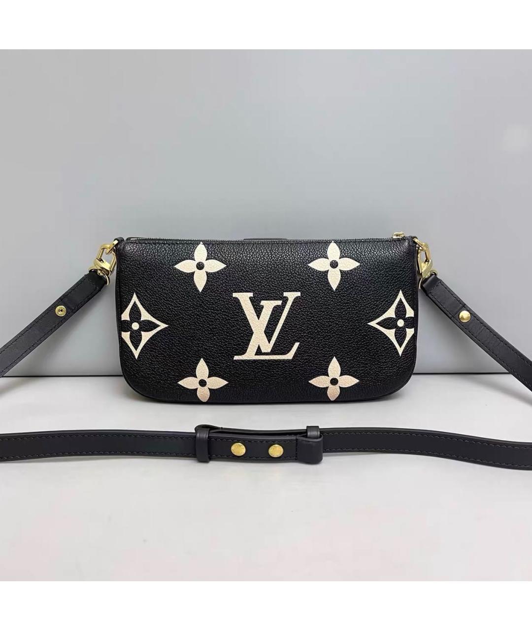 LOUIS VUITTON Черная кожаная сумка через плечо, фото 2