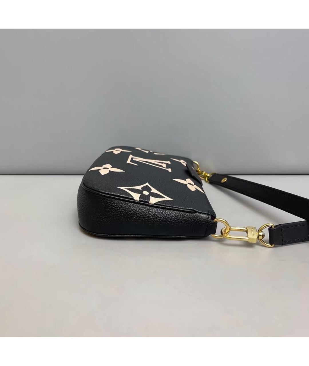 LOUIS VUITTON Черная кожаная сумка через плечо, фото 3