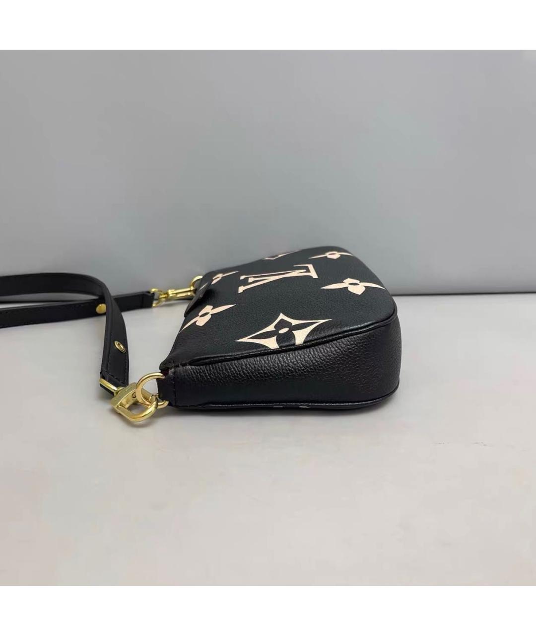 LOUIS VUITTON Черная кожаная сумка через плечо, фото 4