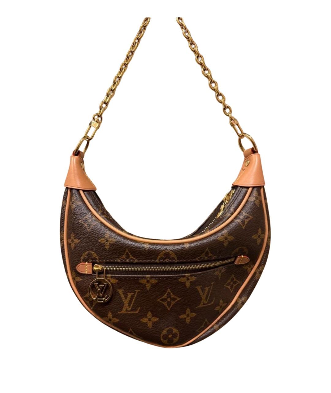LOUIS VUITTON Коричневая кожаная сумка с короткими ручками, фото 1