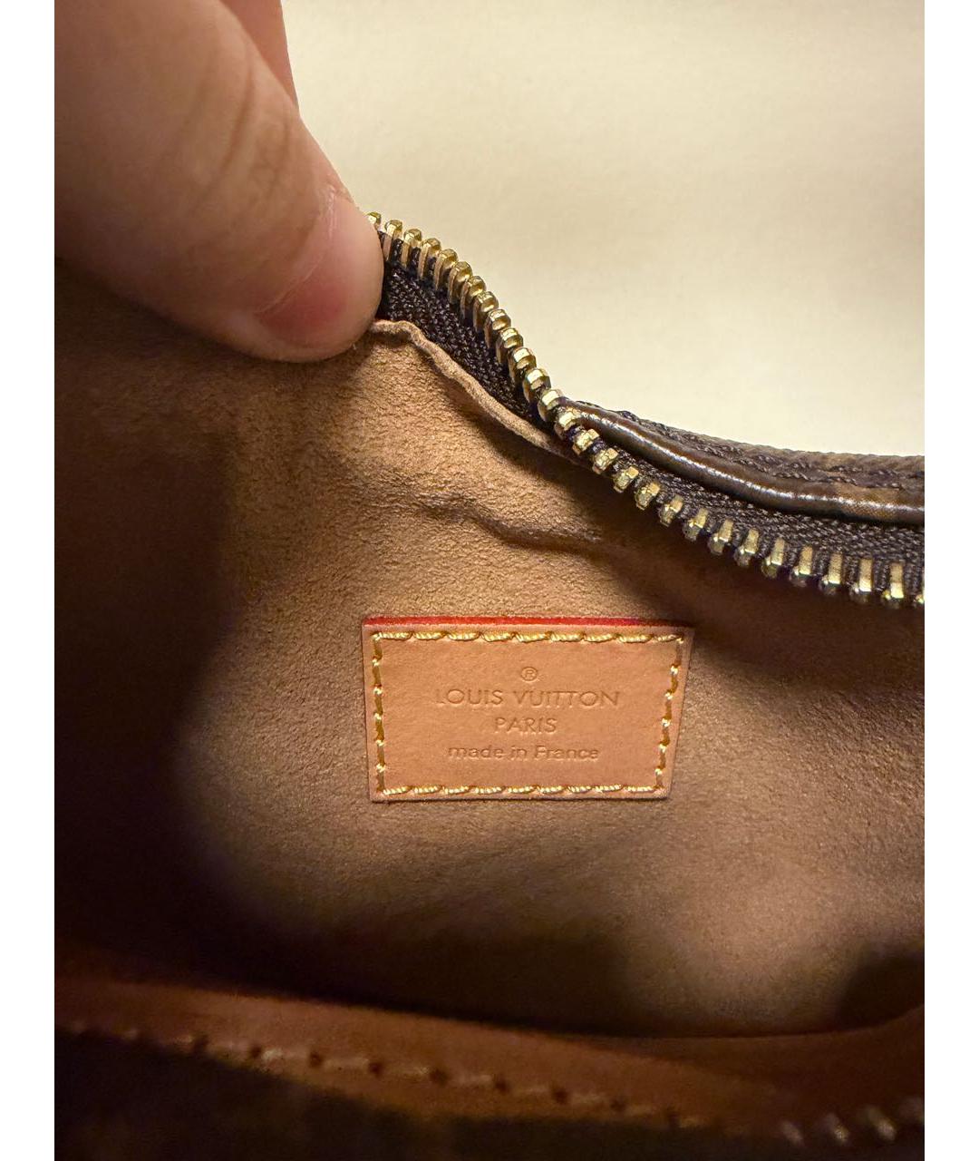 LOUIS VUITTON Коричневая кожаная сумка с короткими ручками, фото 4