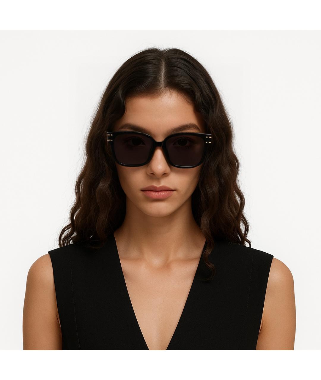 CHRISTIAN DIOR Черные пластиковые солнцезащитные очки, фото 4