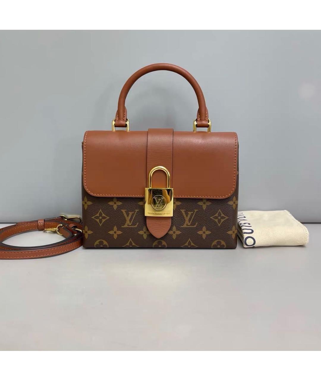 LOUIS VUITTON Коричневая кожаная сумка через плечо, фото 9