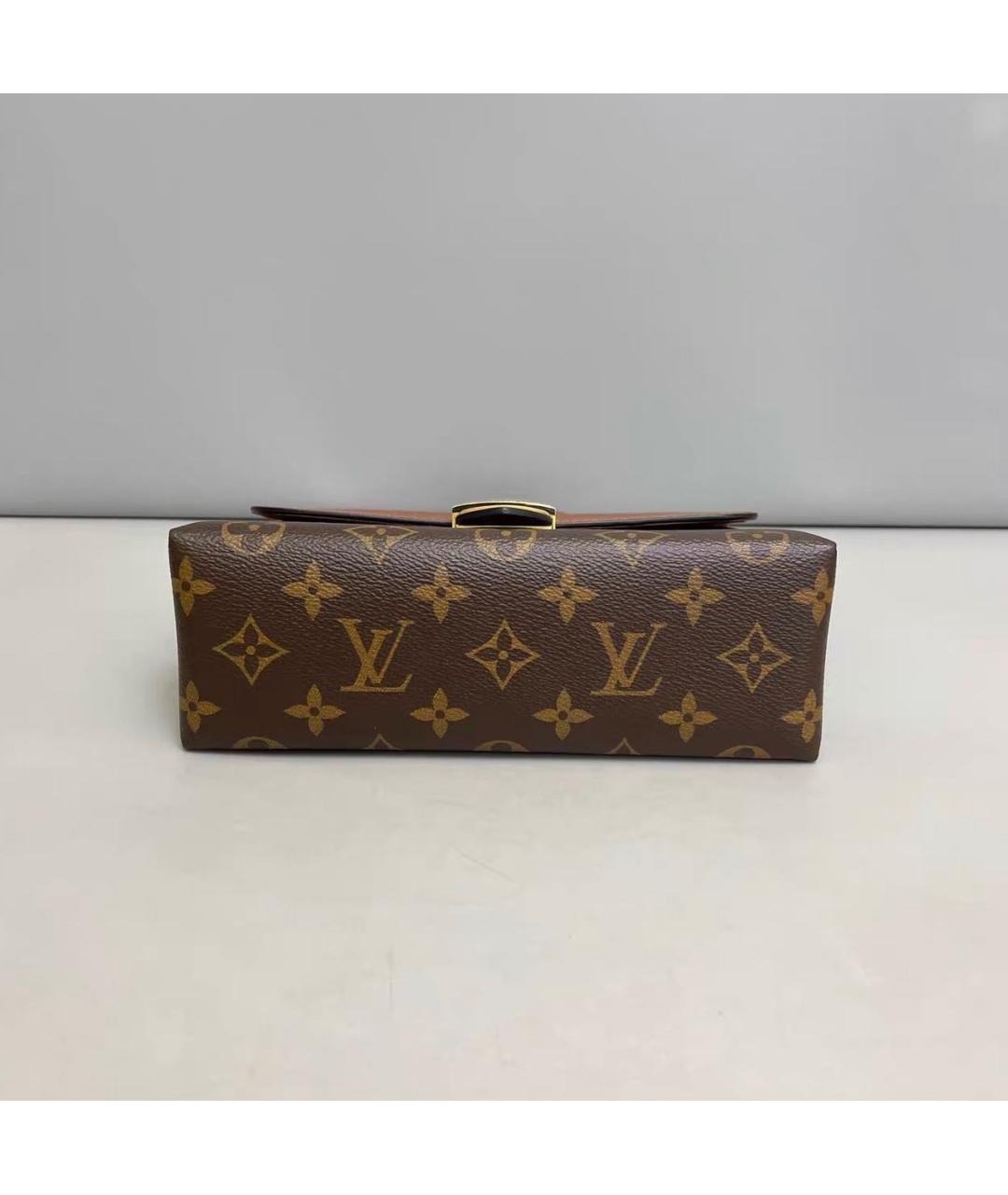 LOUIS VUITTON Коричневая кожаная сумка через плечо, фото 5
