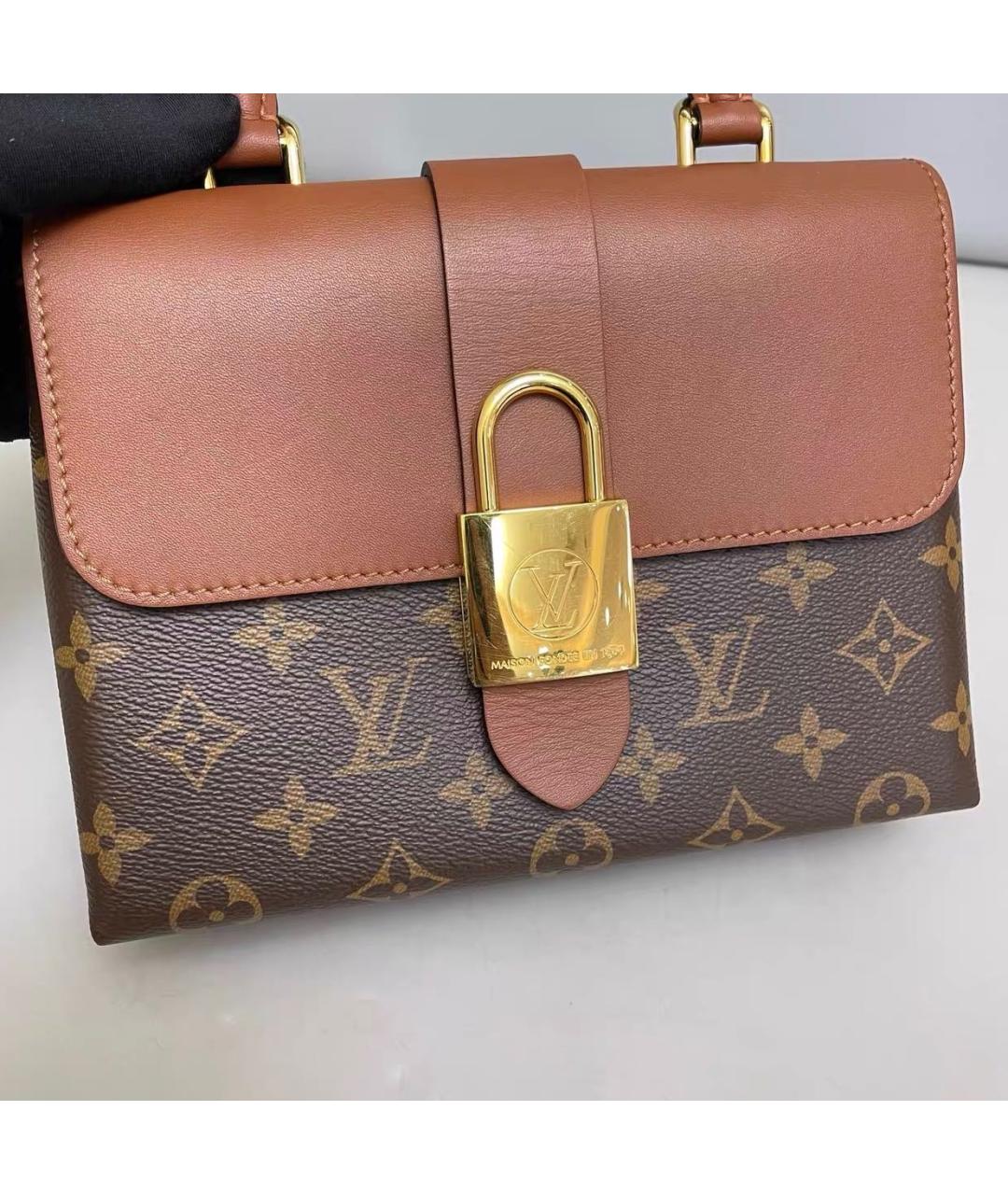 LOUIS VUITTON Коричневая кожаная сумка через плечо, фото 7