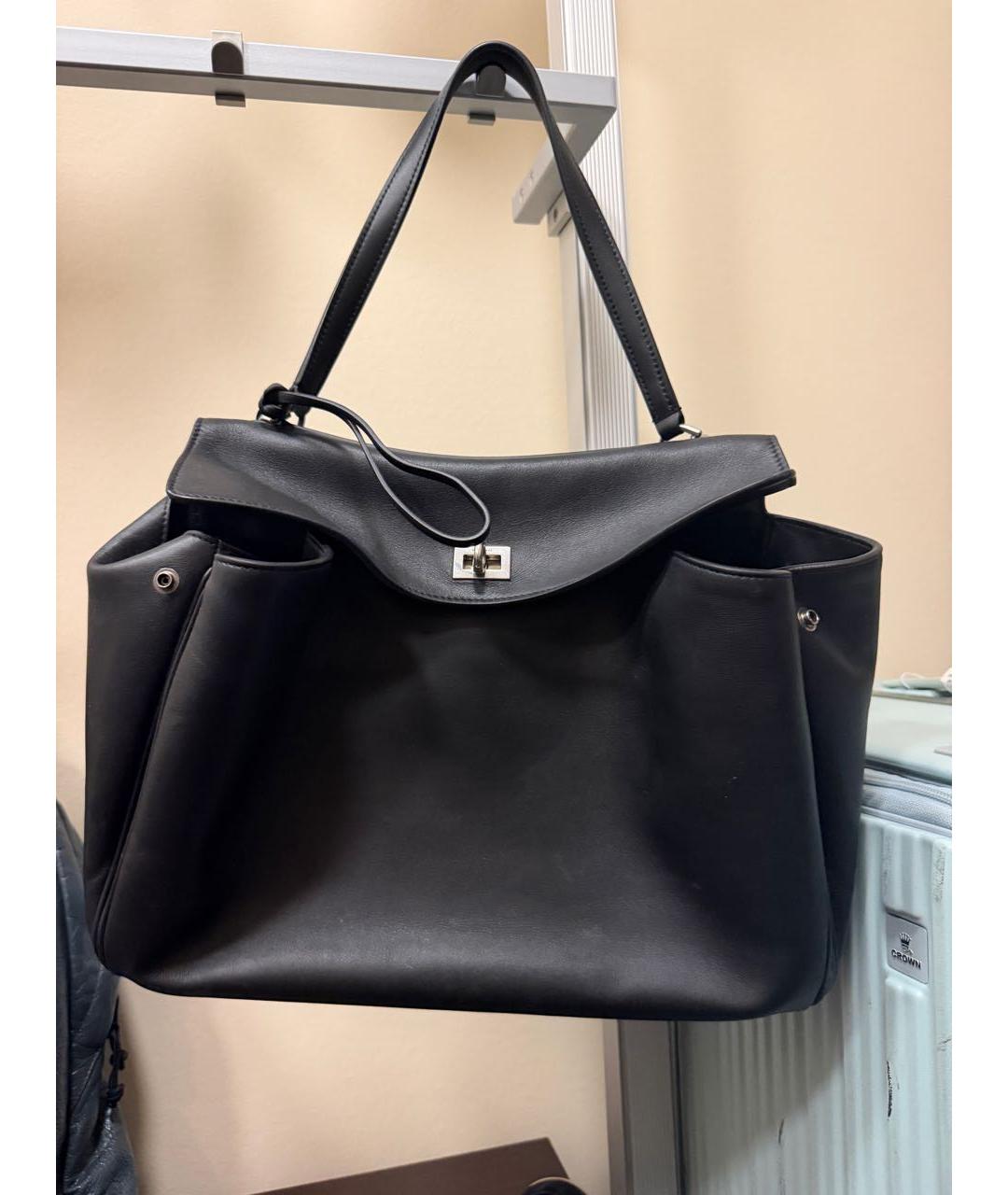 BALENCIAGA Черная кожаная сумка через плечо, фото 5
