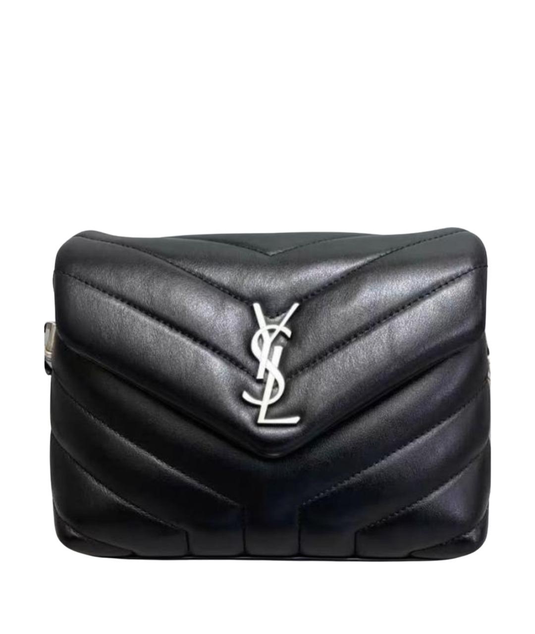 SAINT LAURENT Черная кожаная сумка через плечо, фото 1