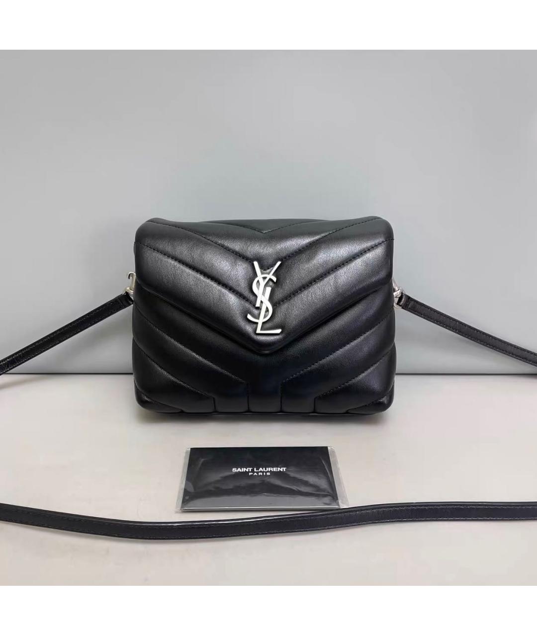 SAINT LAURENT Черная кожаная сумка через плечо, фото 9