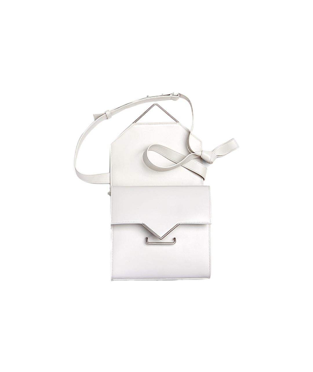 BOTTEGA VENETA Белая кожаная сумка через плечо, фото 4