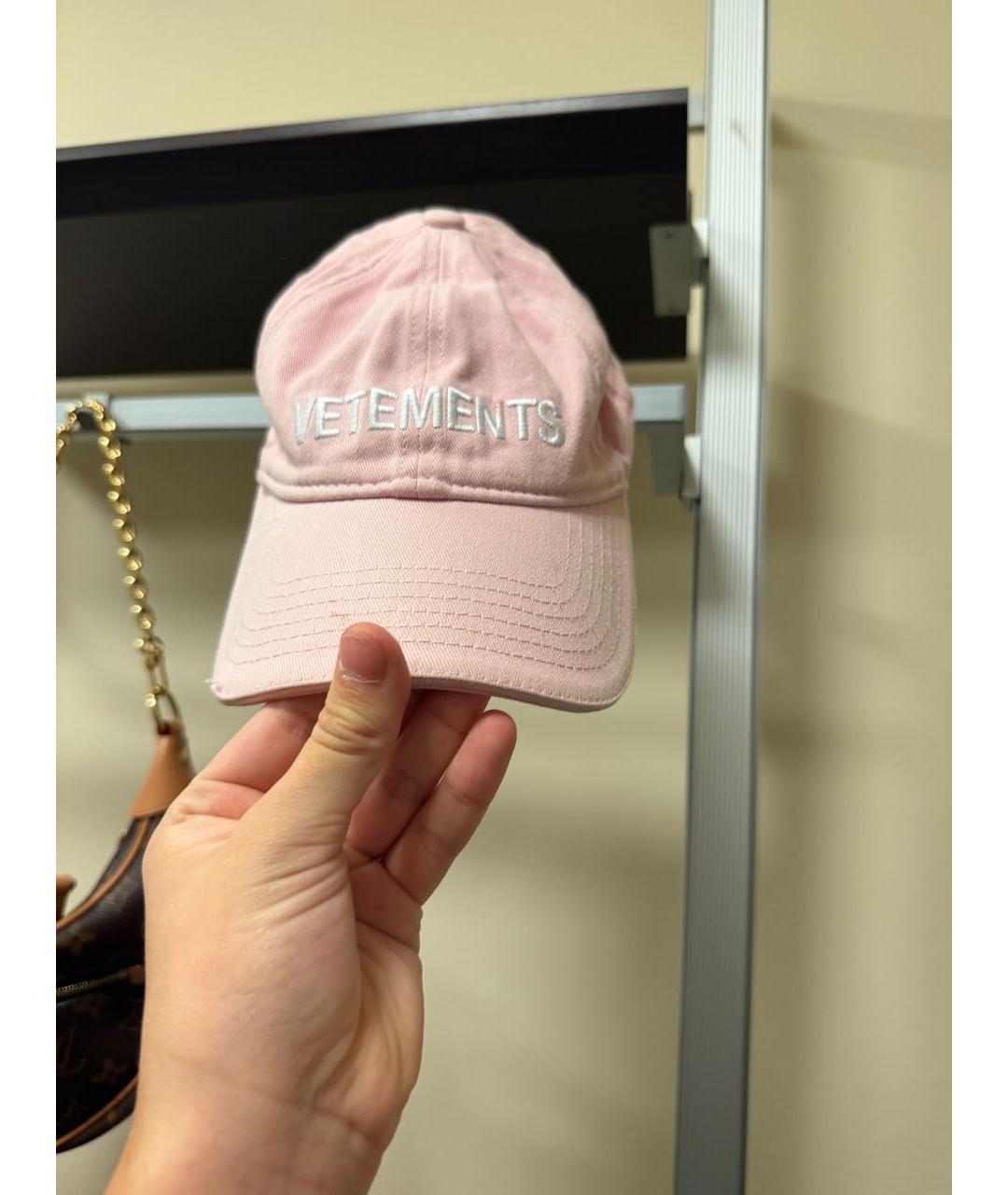 VETEMENTS Розовая хлопковая кепка, фото 5