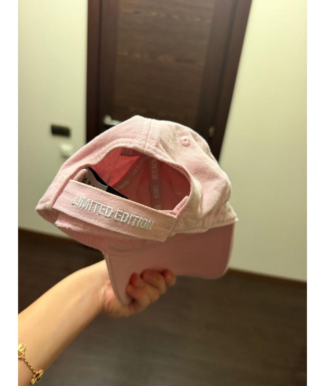 VETEMENTS Розовая хлопковая кепка, фото 2