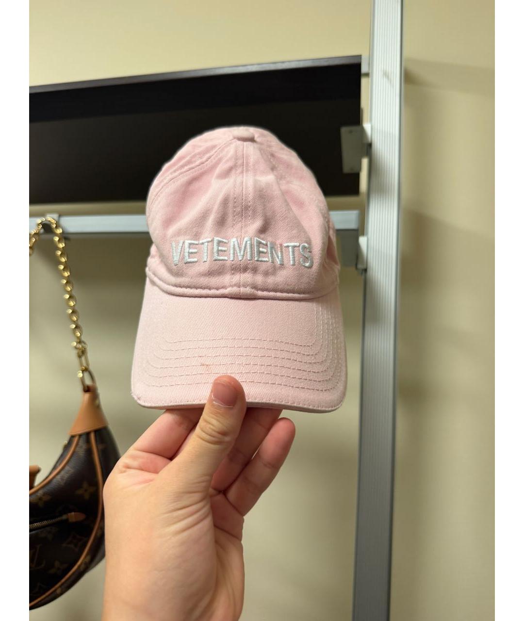 VETEMENTS Розовая хлопковая кепка, фото 4