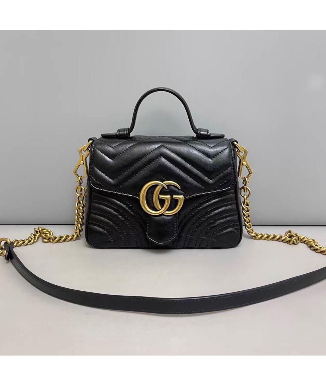 GUCCI Черная кожаная сумка через плечо, фото 9