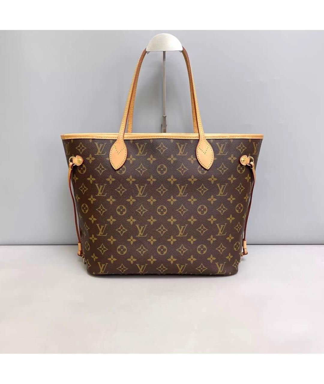 LOUIS VUITTON Коричневая кожаная сумка тоут, фото 9