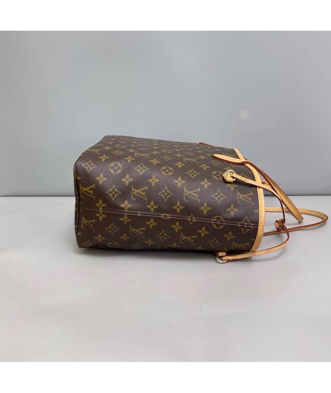 LOUIS VUITTON Коричневая кожаная сумка тоут, фото 3