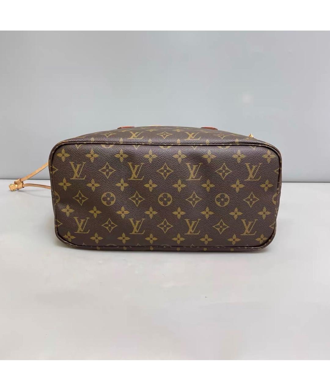 LOUIS VUITTON Коричневая кожаная сумка тоут, фото 5
