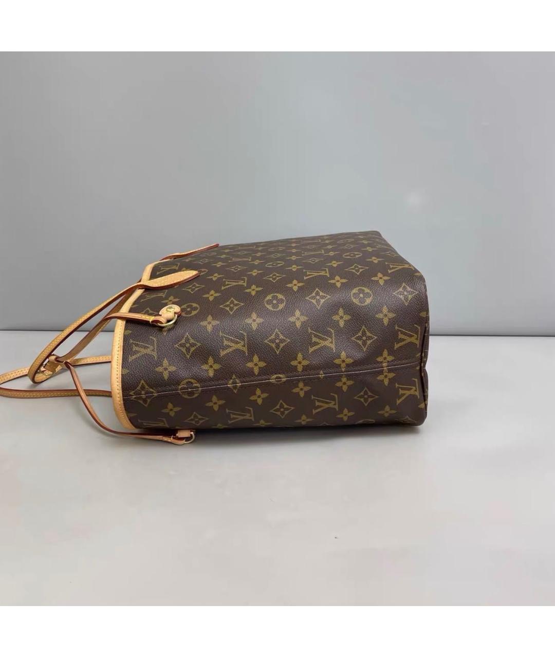LOUIS VUITTON Коричневая кожаная сумка тоут, фото 4