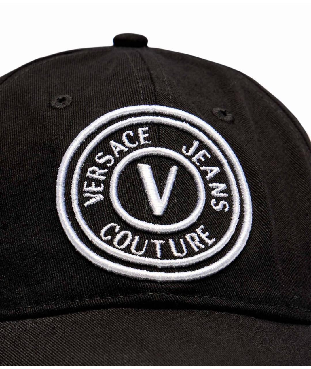 VERSACE Черная хлопковая кепка, фото 4
