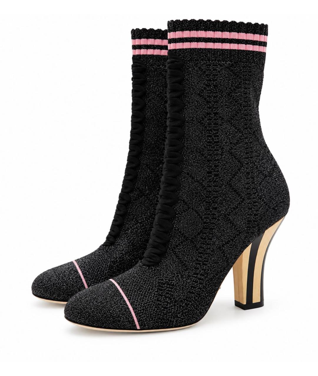 FENDI Серебряные текстильные ботильоны, фото 6