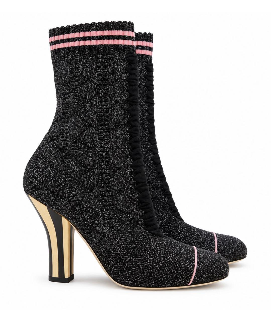 FENDI Серебряные текстильные ботильоны, фото 9