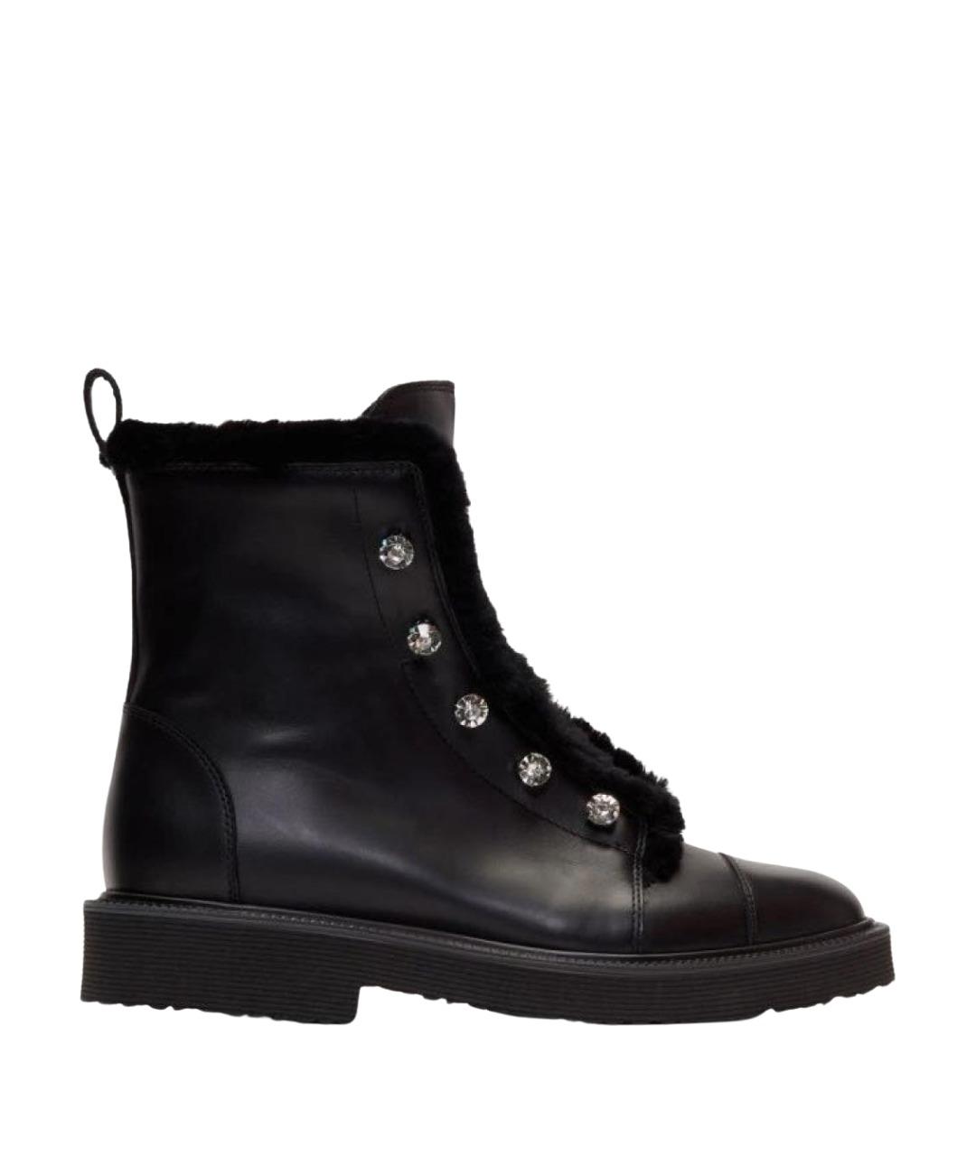 GIUSEPPE ZANOTTI DESIGN Черные кожаные ботинки, фото 1