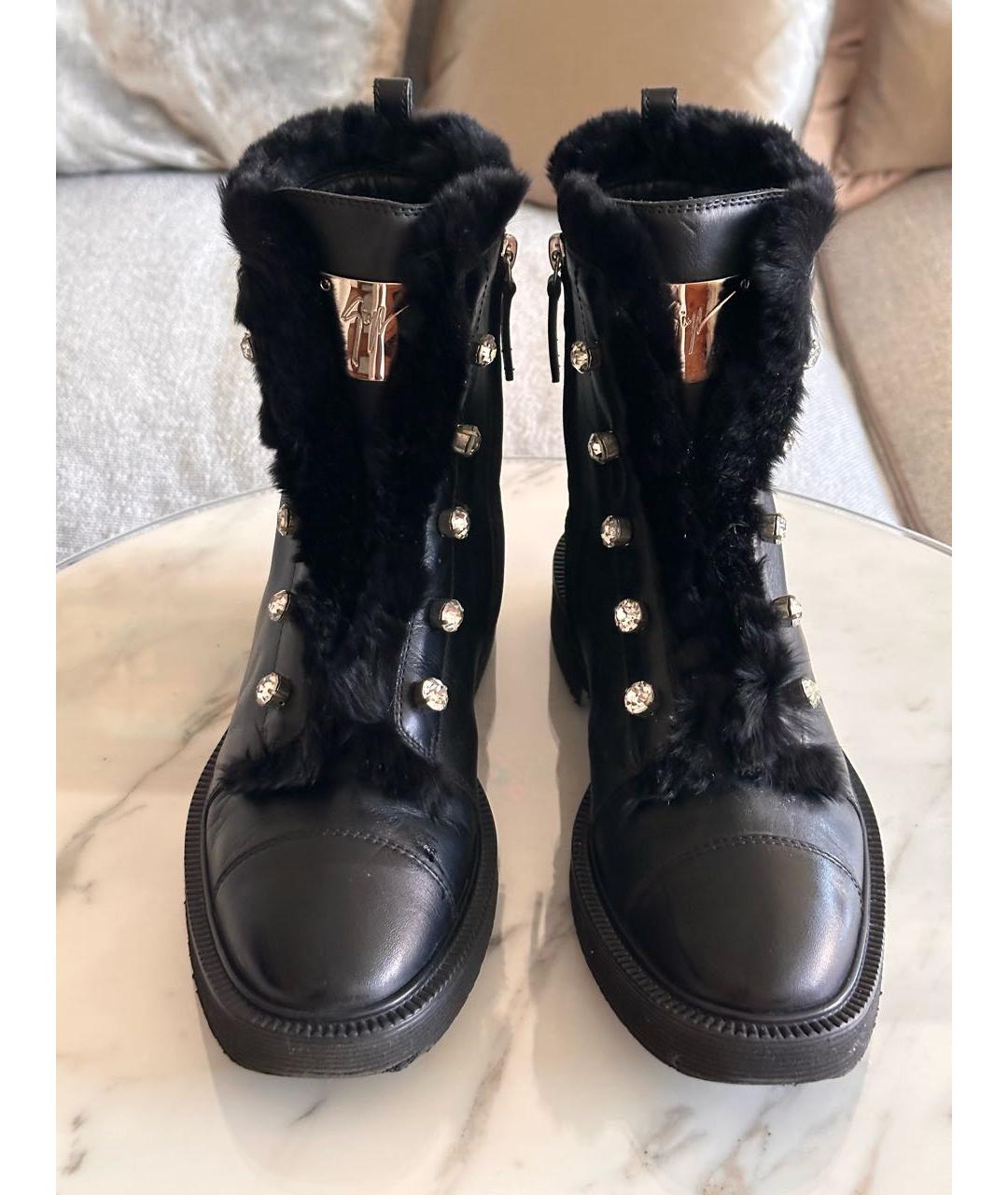 GIUSEPPE ZANOTTI DESIGN Черные кожаные ботинки, фото 5