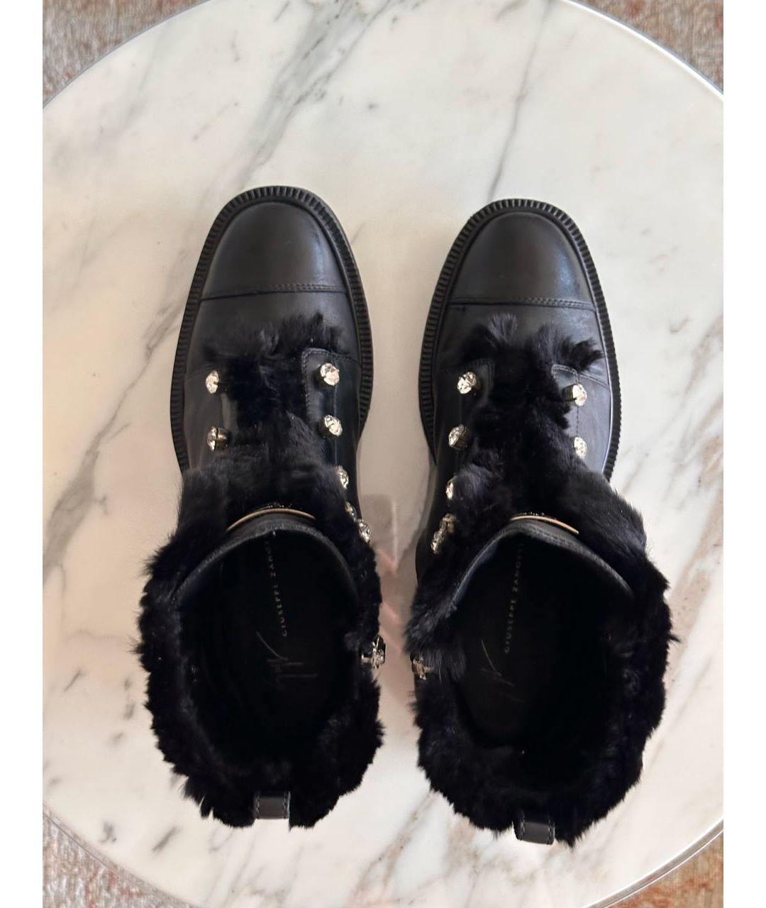 GIUSEPPE ZANOTTI DESIGN Черные кожаные ботинки, фото 6