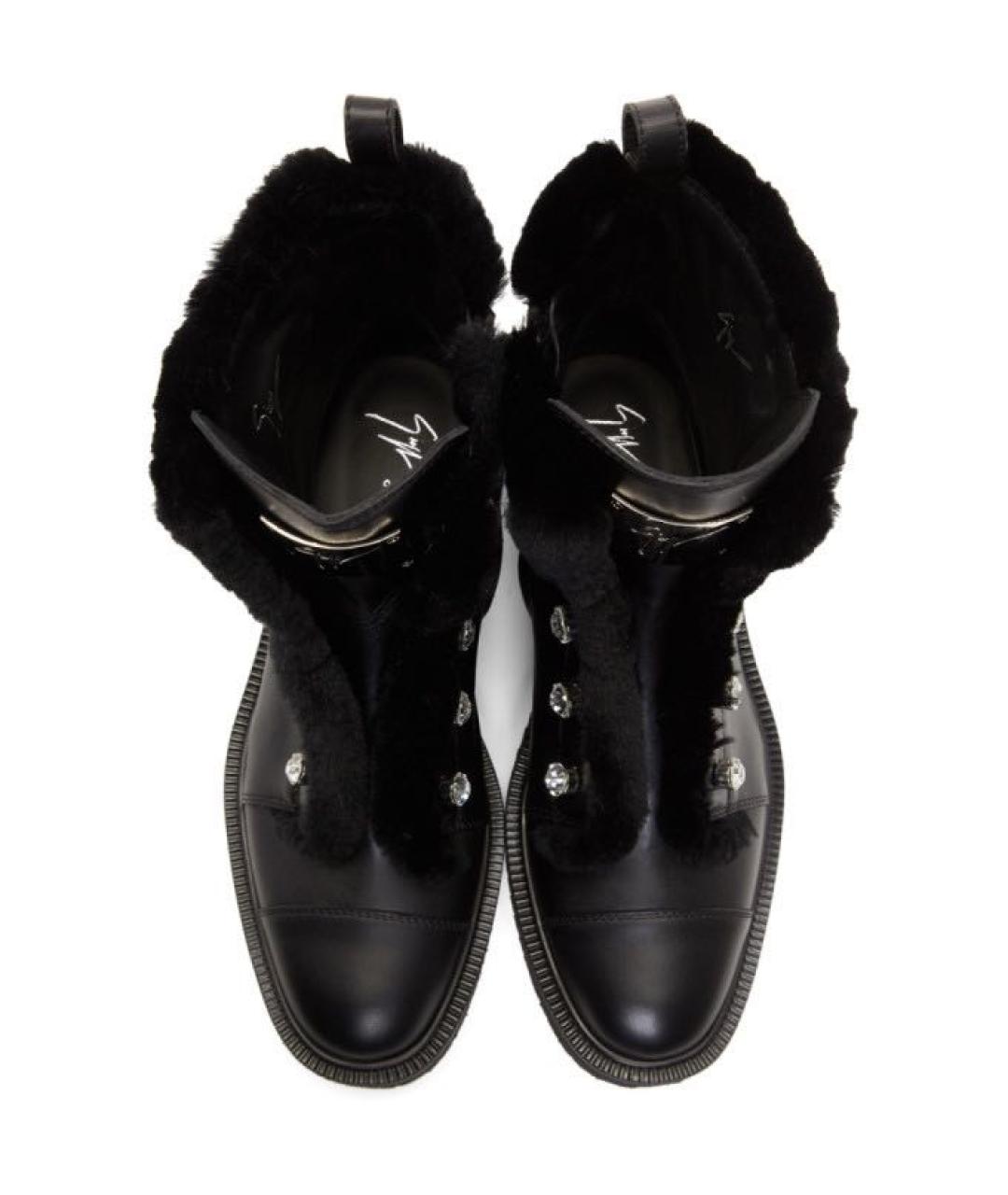 GIUSEPPE ZANOTTI DESIGN Черные кожаные ботинки, фото 3