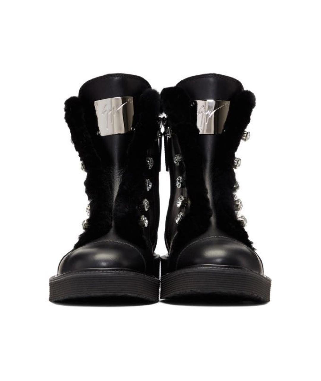 GIUSEPPE ZANOTTI DESIGN Черные кожаные ботинки, фото 2