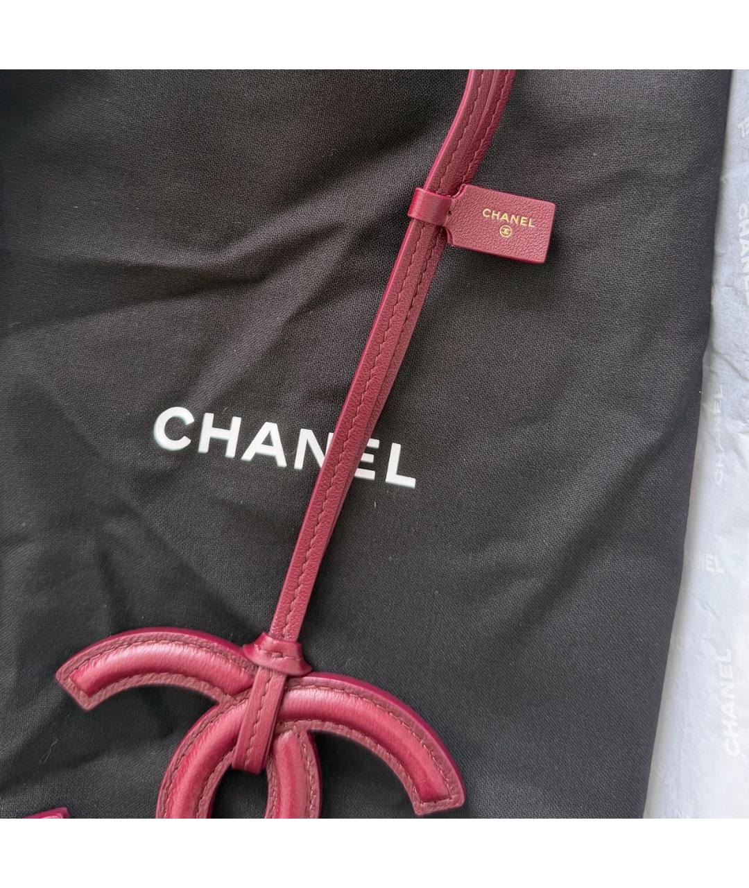 CHANEL Бордовый брелок, фото 4