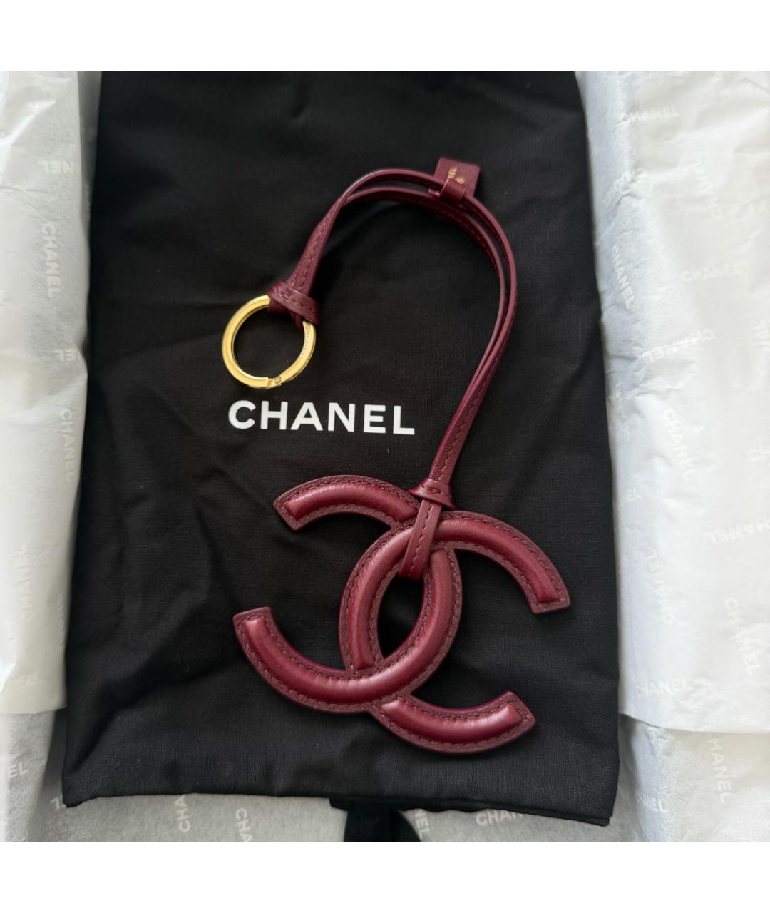 CHANEL Бордовый брелок, фото 2