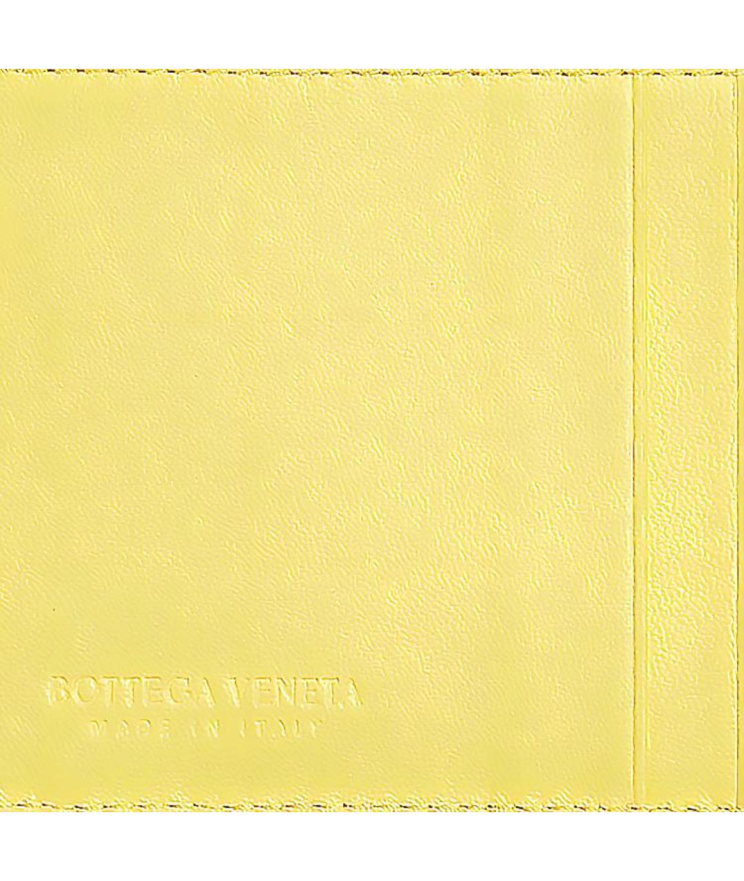 BOTTEGA VENETA Желтый кожаный кардхолдер, фото 3