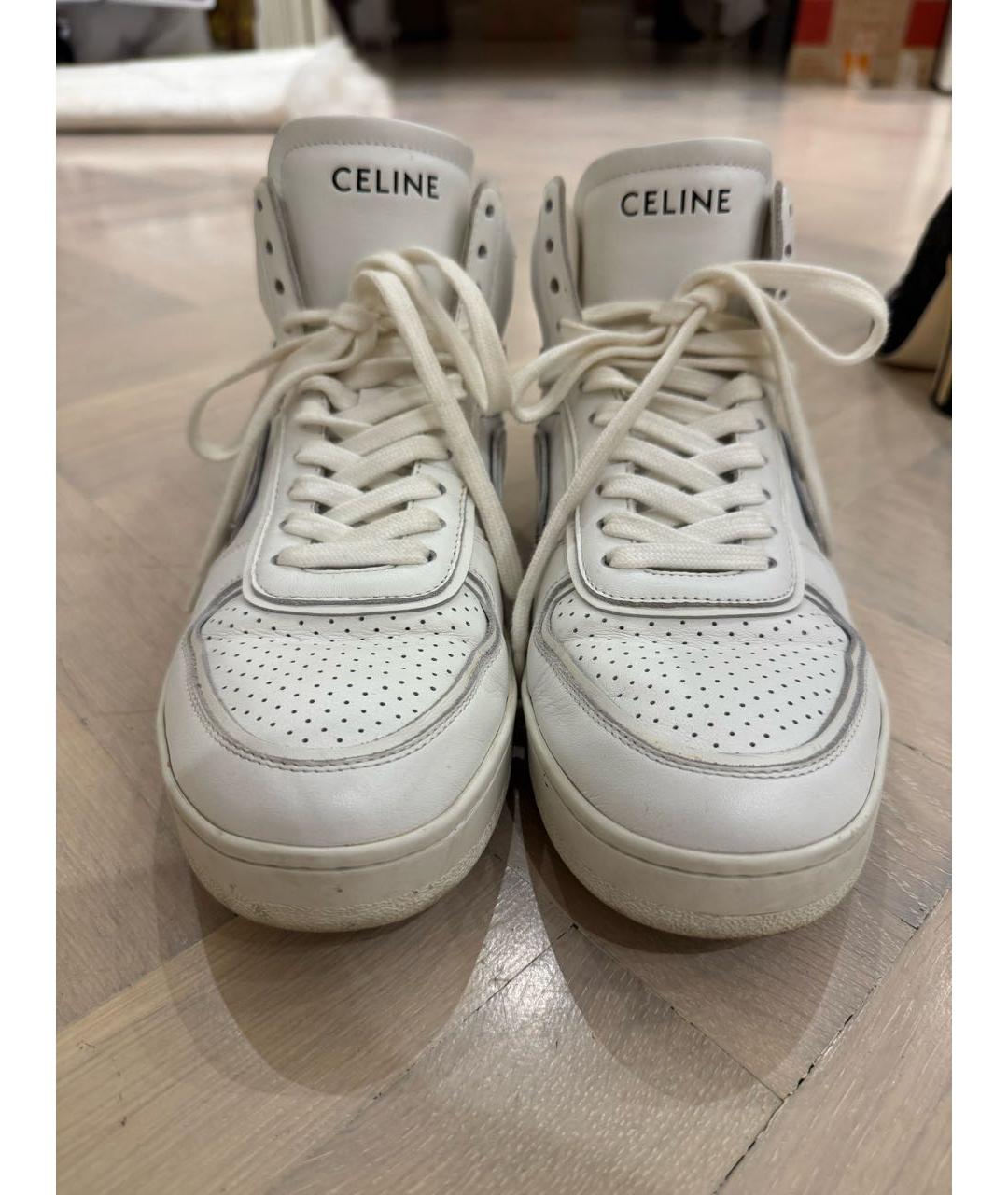 CELINE Белые кожаные кеды, фото 2