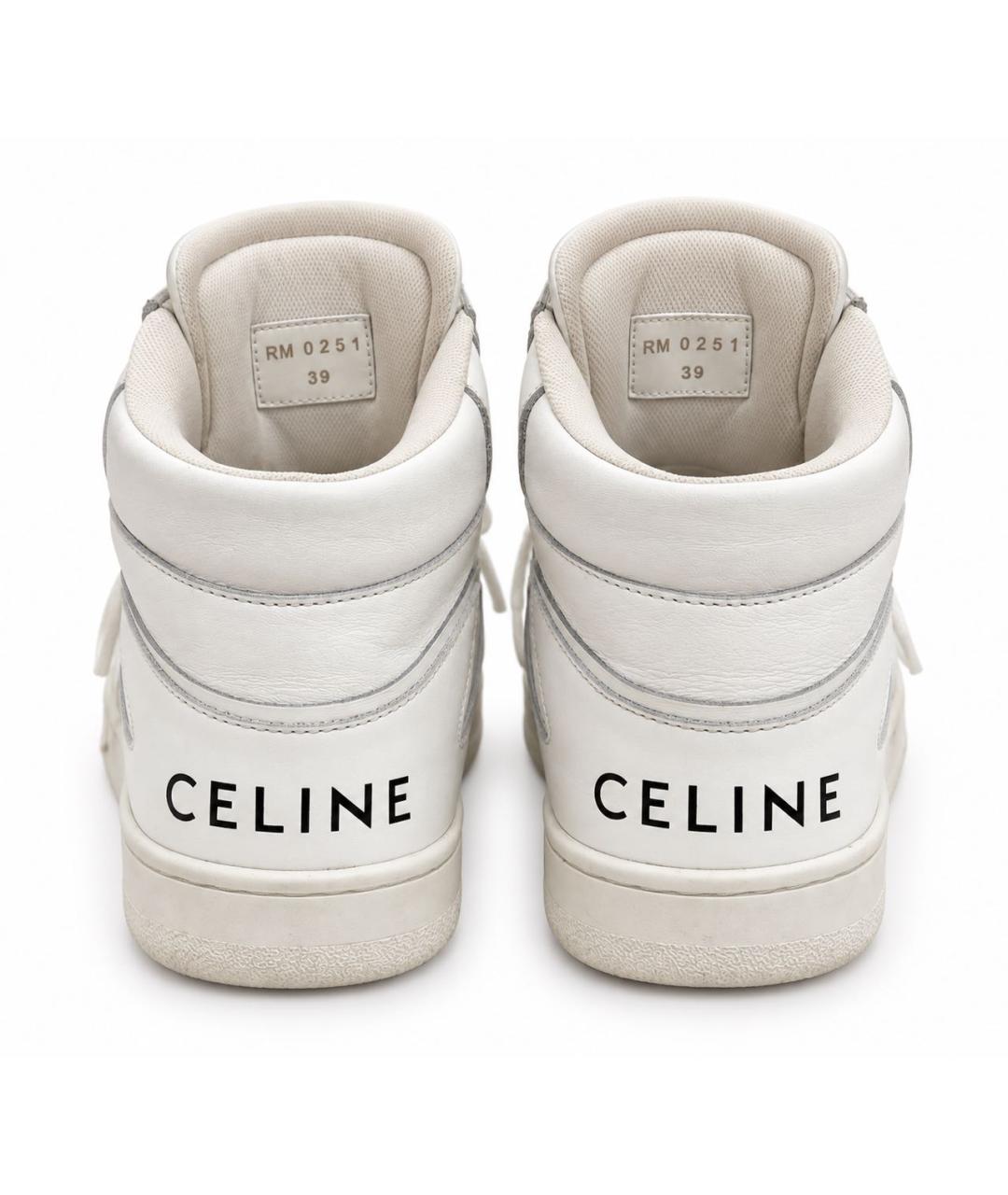 CELINE Белые кожаные кеды, фото 4