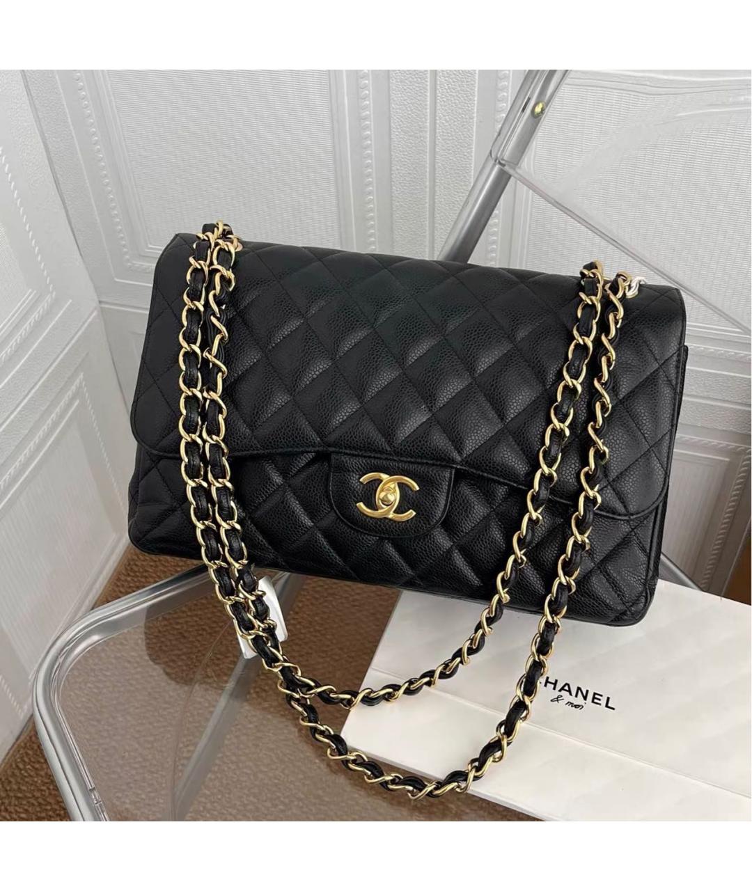 CHANEL Черная кожаная сумка через плечо, фото 8