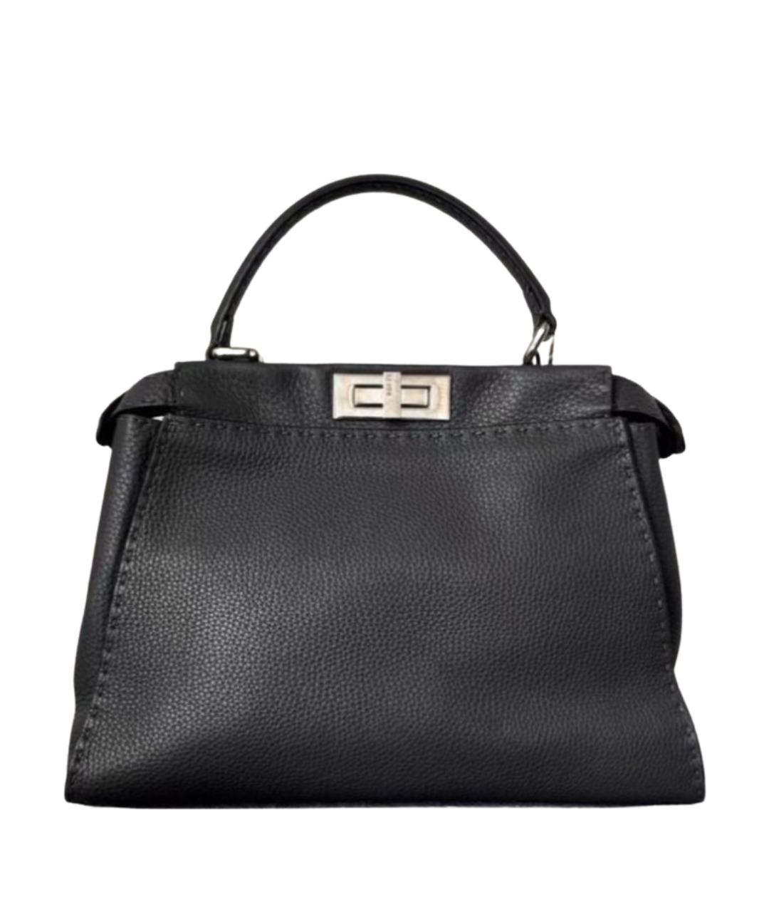 FENDI Черная кожаная сумка через плечо, фото 1